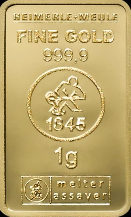 1g Goldbarren Heimerle + Meule