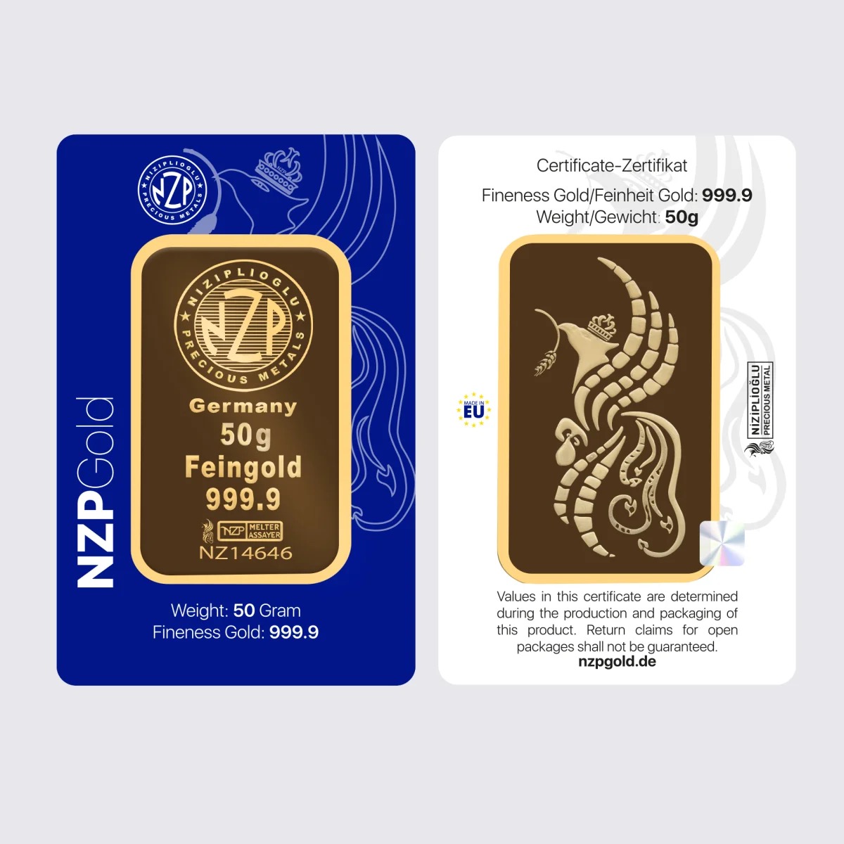 50 g Goldbarren NZPGOLD