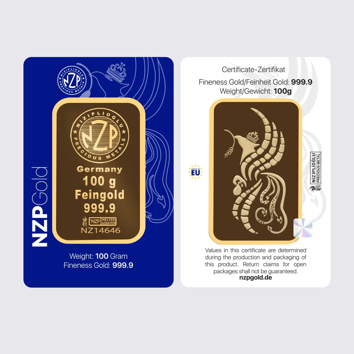 100 g Goldbarren NZPGOLD