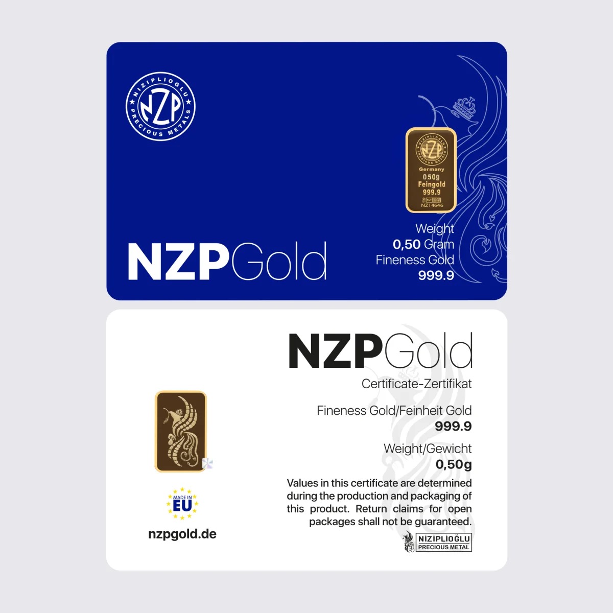 0.50g Goldbarren NZPGOLD