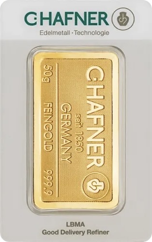 50g Goldbarren C. Hafner