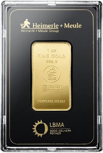 1 Unze Goldbarren Heimerle + Meule