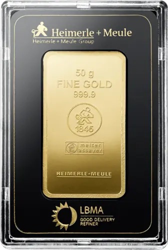 50g Goldbarren Heimerle + Meule