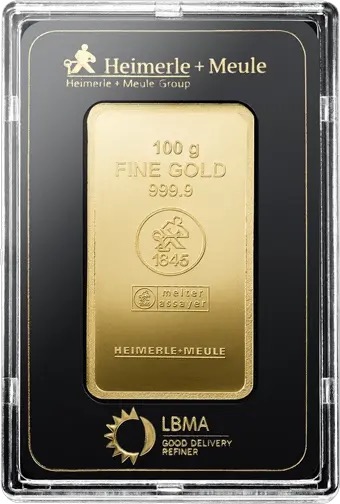 100g Goldbarren Heimerle + Meule