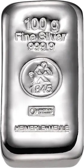 100g Silberbarren Heimerle + Meule