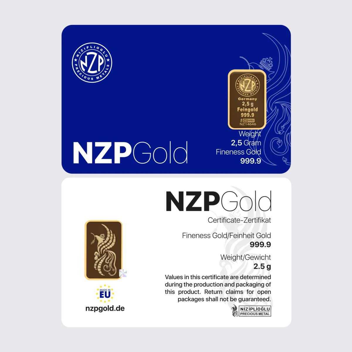 2.5g Goldbarren NZPGOLD