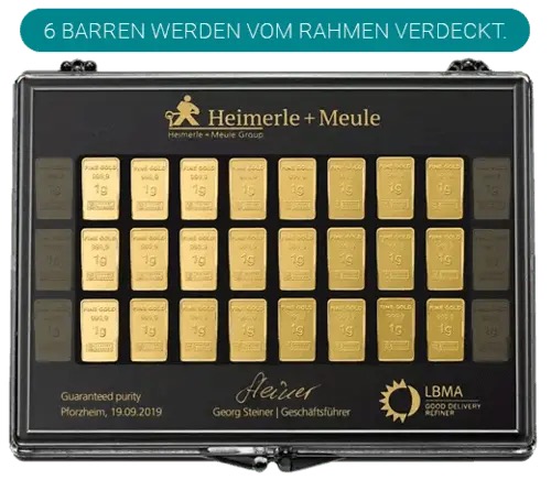 30 x 1 g Gold UnityBar Heimerle und Meule