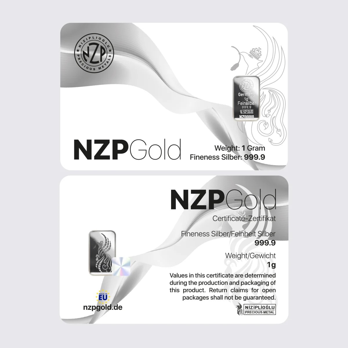 1g Silberbarren NZP
