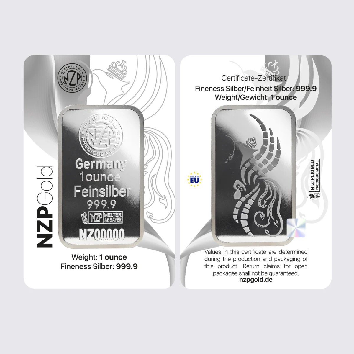 1 Unze Silberbarren NZP