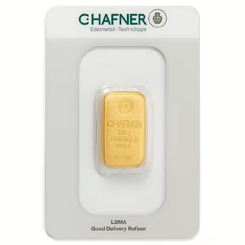 250g Goldbarren C. Hafner