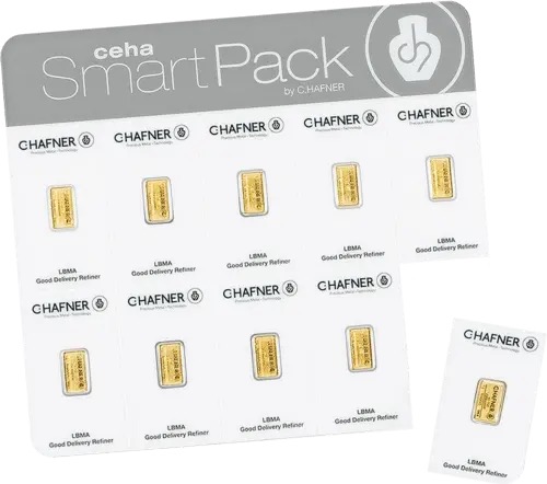 10 x 2 g Goldbarren SmartPack C. Hafner