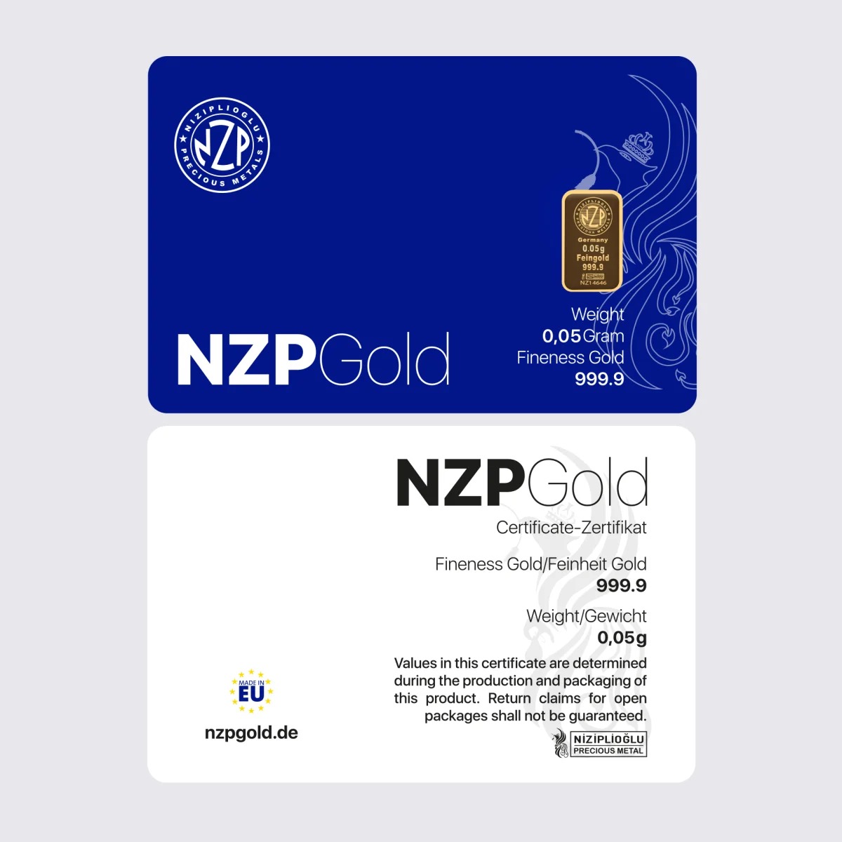 0.05g Goldbarren NZPGOLD