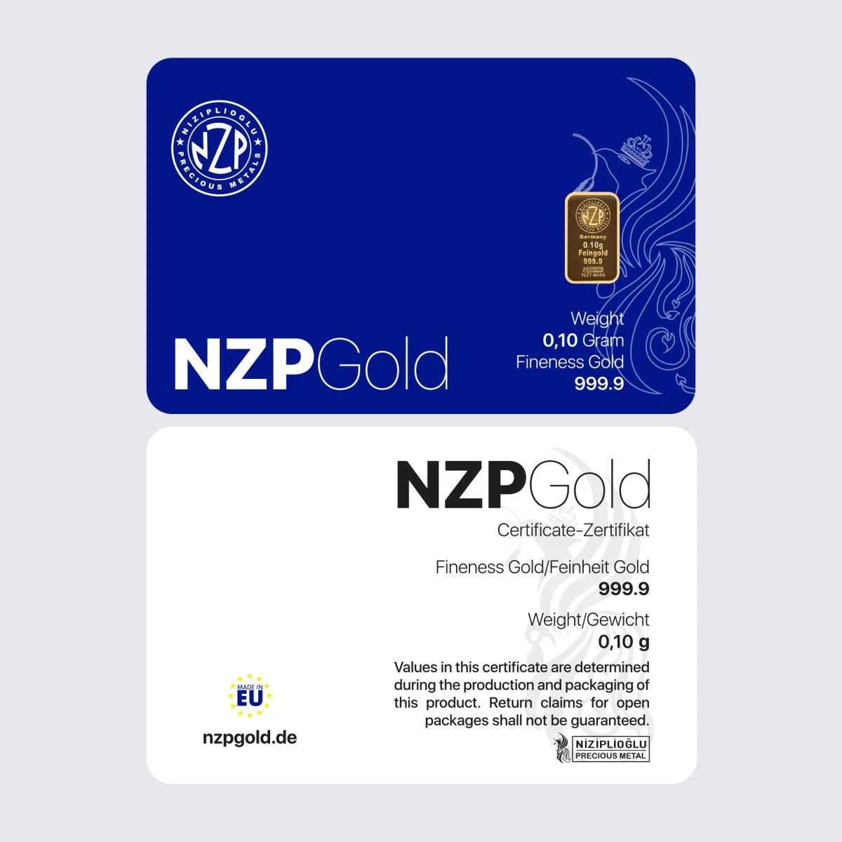 0.10g Goldbarren NZPGOLD